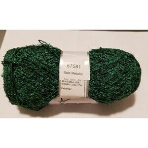 NEW X1 Metallic green black yarn 50 grams New 70% cotton  17% polyester